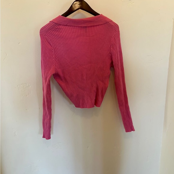 Collared rib knit top H&M pink - Picture 3 of 3